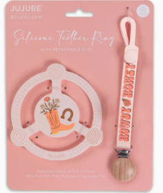 Silicone Teether Ring with Clip image 1