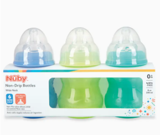 3 pack; Nuby Wide Neck Bottle image 1