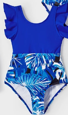 Girls Blue One Piece Swimsuit