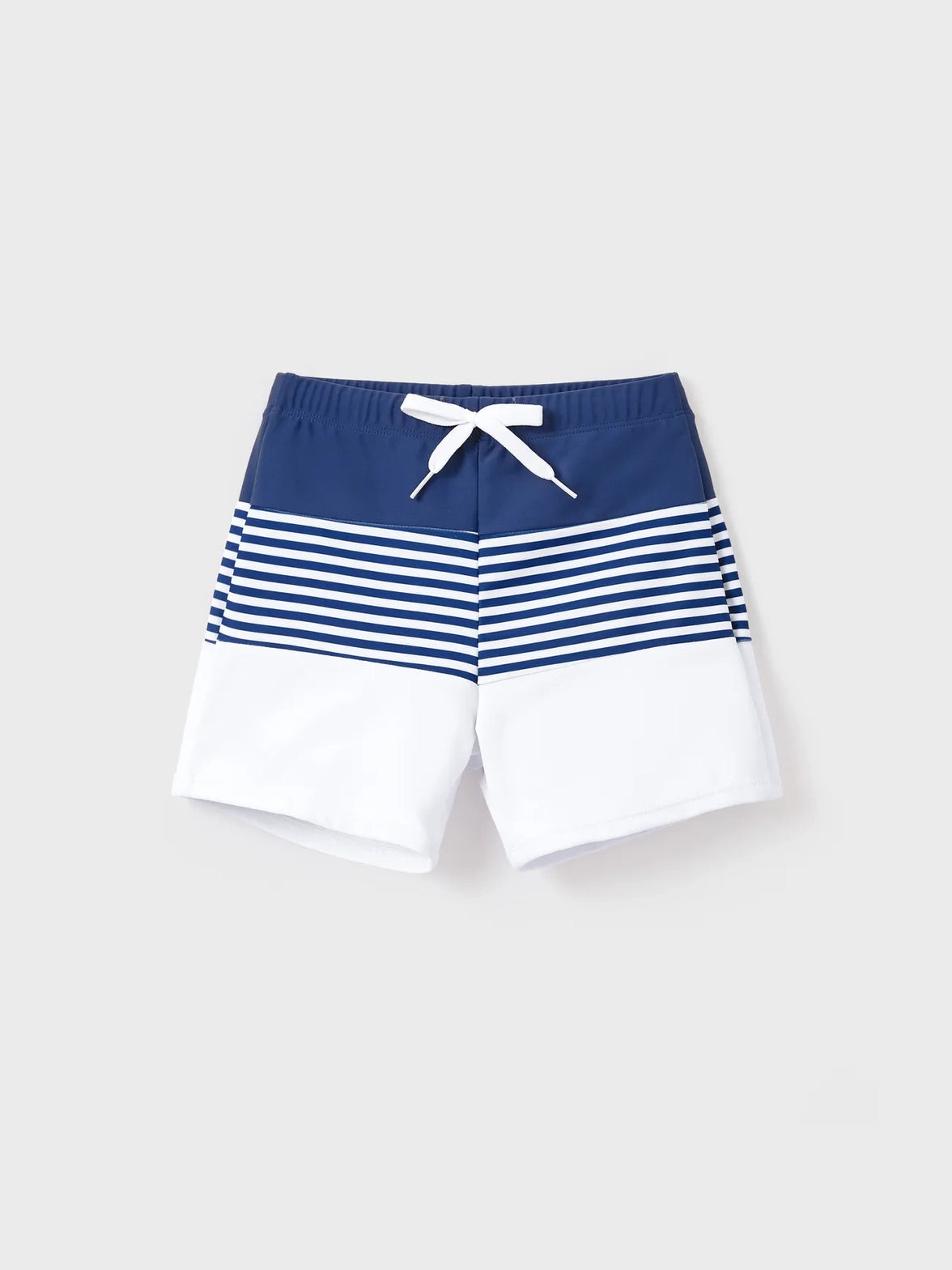 Toddler Boy Blue Block Colored Adjustable Swim Shorts