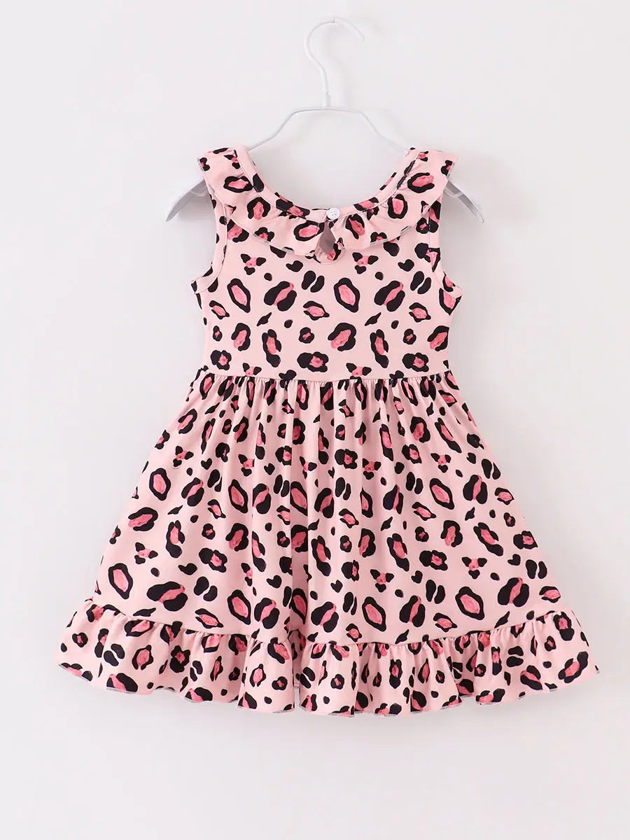 2025 Summer Pink Leopard Girl Dress