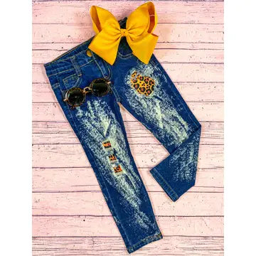 Animal Print Patch Denim Jeans image 0
