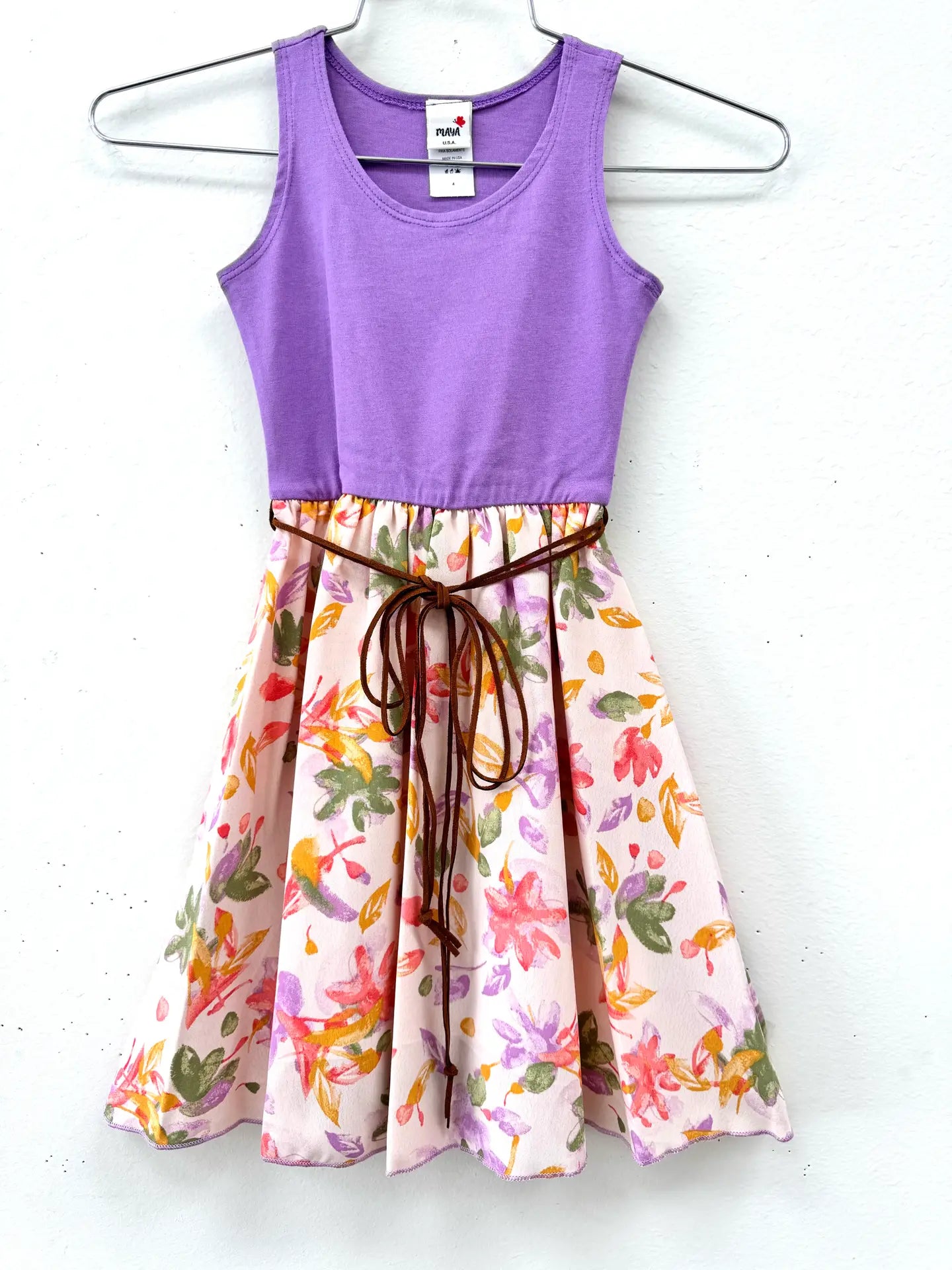 Girls Purple Flower Dress
