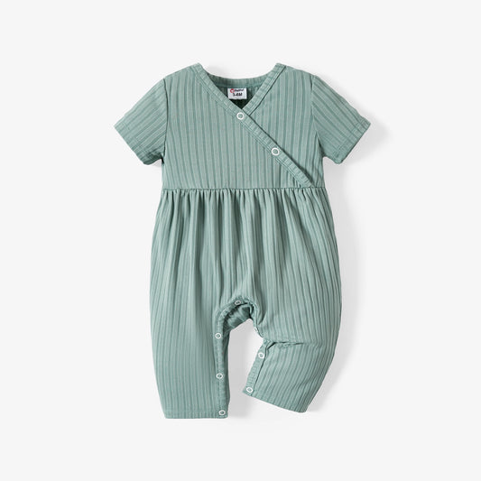 Solid Ribbed V Neck Jumpsuit image 0
