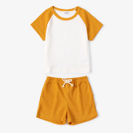 Toddler Boy 2pcs Raglan Sleeve Tee and Shorts Set image 0