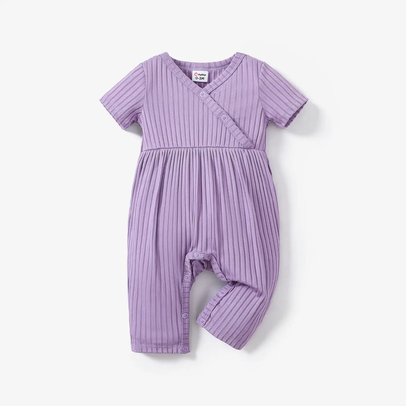 Solid Ribbed V Neck Jumpsuit image 1