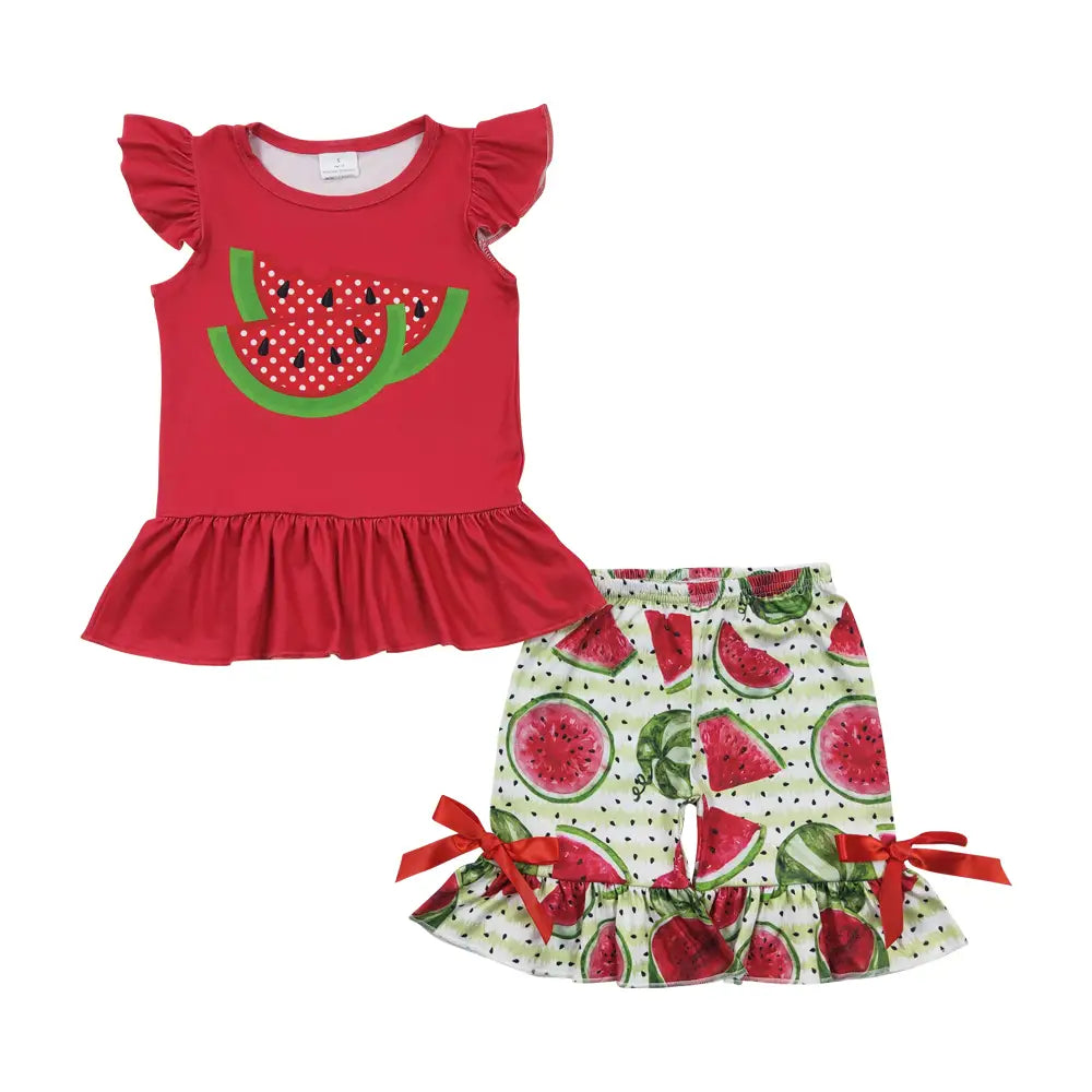 Girls Watermelon Summer Shorts Sets image 0