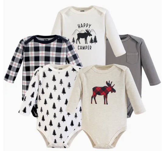 5-pack Moose Long-Sleeved Bodysuits image 0