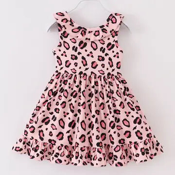 2025 Summer Pink Leopard Girl Dress