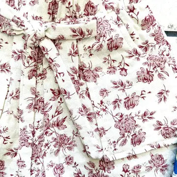 Girls Linen Blend Flower Print Easy Shorts image 2