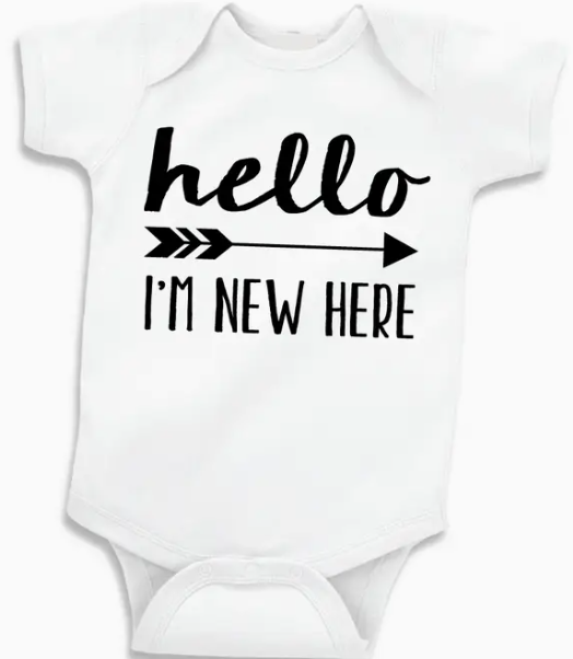 Hello I'm New Here Onesie image 0