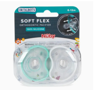 2 pack; Dr. Talbot's Soft Flex Orthodontic Pacifiers image 1